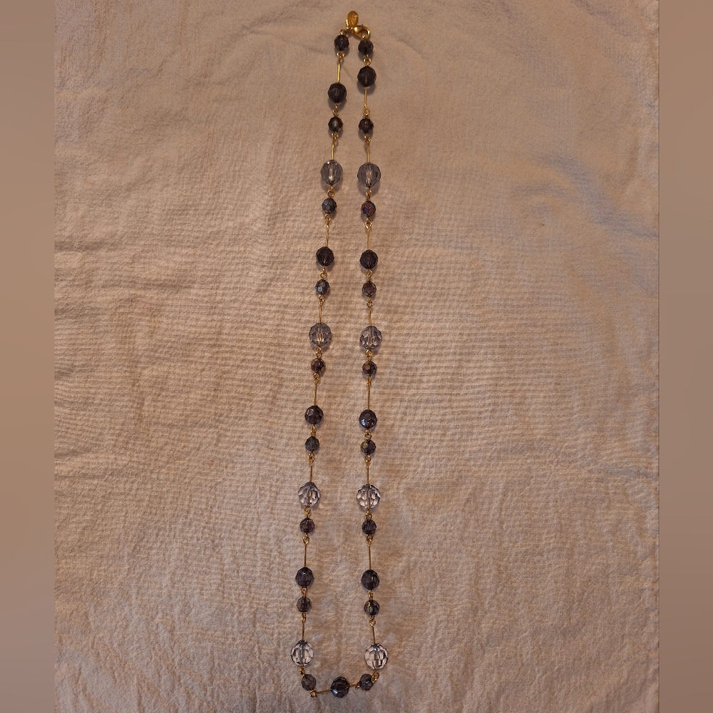 Joan Rivers purple and gold tone necklace